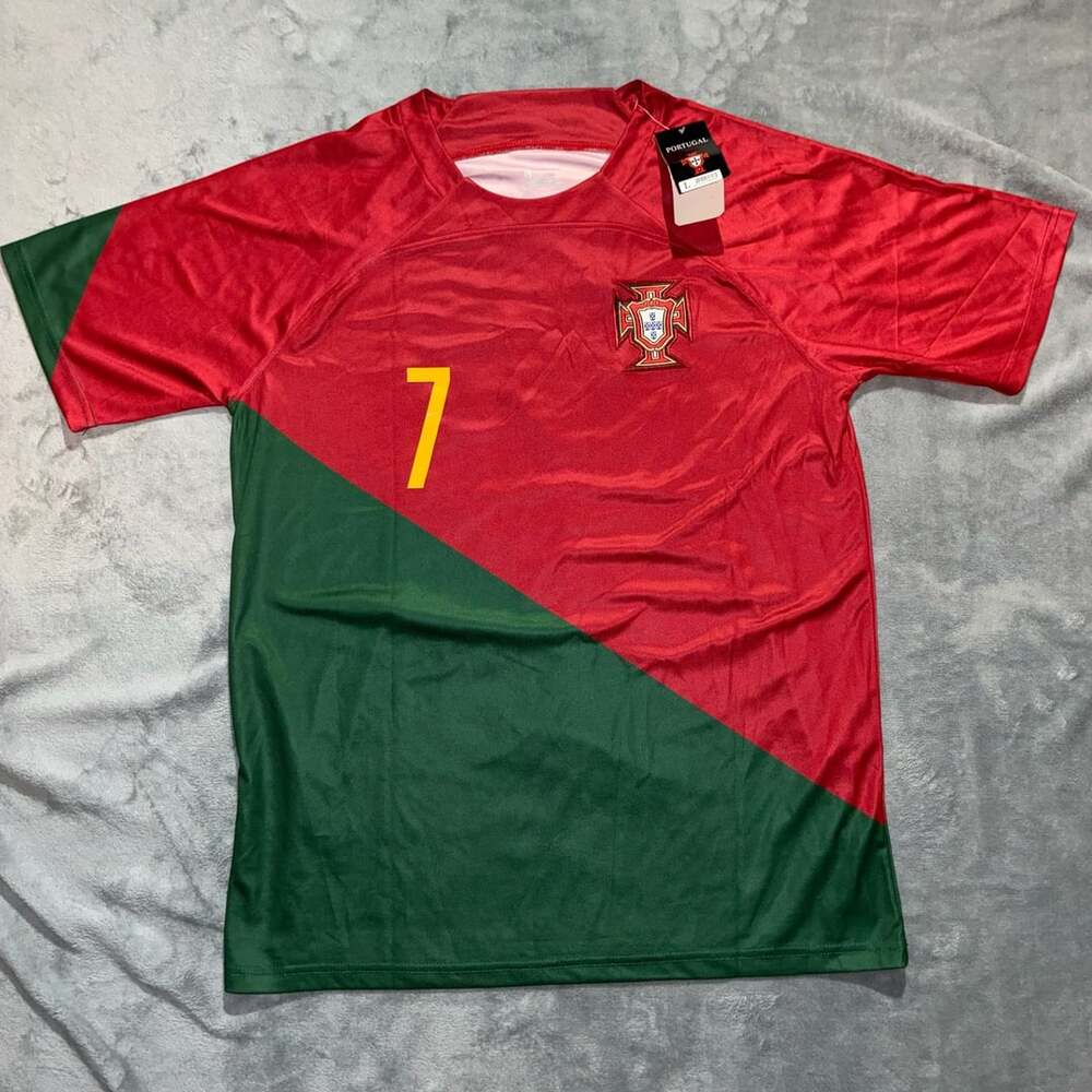 Portugal Cristiano Ronaldo 7 Jersey Size L Red Green Soccer Jersey